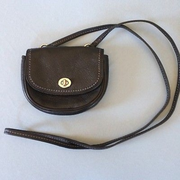 Coach Handbags - Small Black Leather Coach Turnlock Crossbody Bag